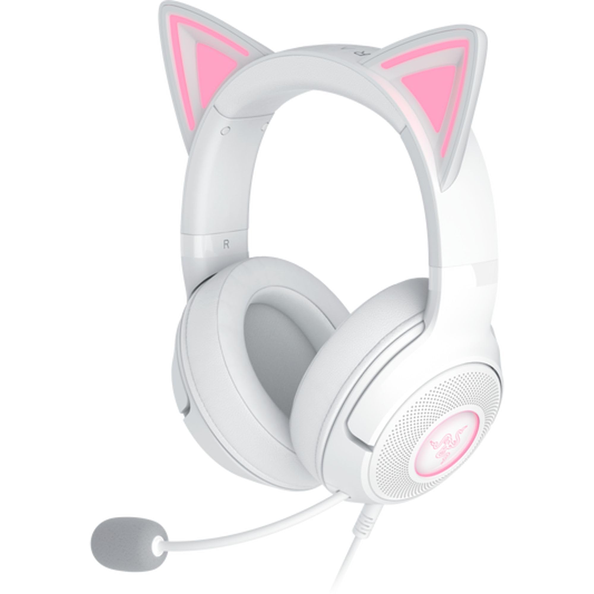 Razer レイザー Kraken Kitty V2 White Razer Kraken Kitty V2 USB Wired RGB Headset: Chroma RGB Kitty Ears